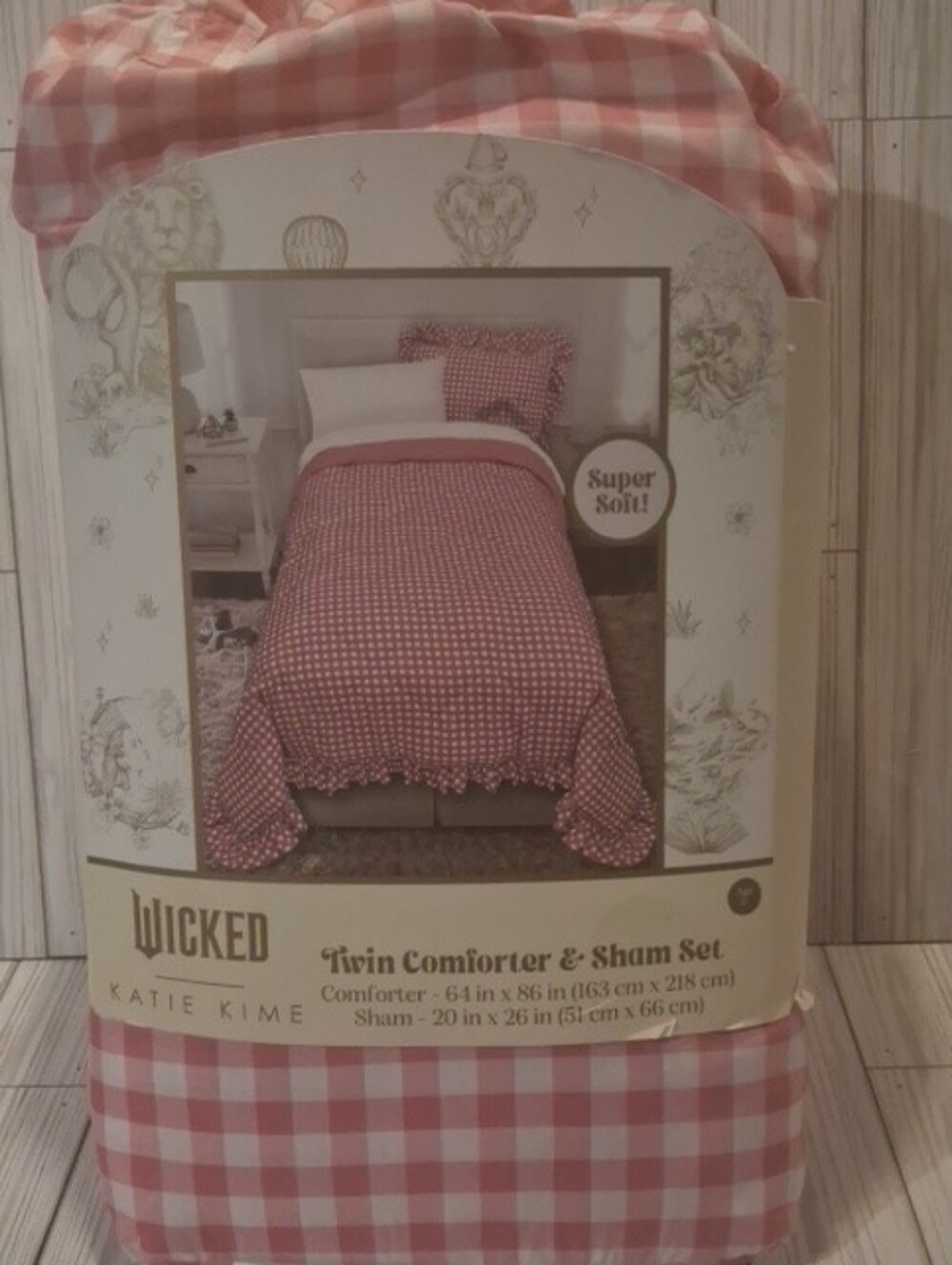 Katie K Pink Gingham Twin Comforter & Sham Set - Sweet Check Bedding